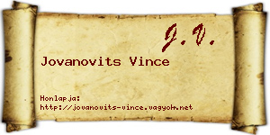 Jovanovits Vince névjegykártya